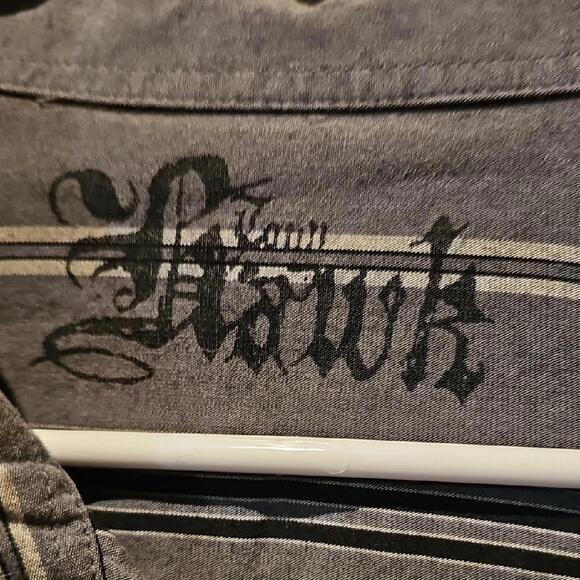 Tony Hawk Men's Gray Striped Button Down Shirt Size XL - Picture 3 of 5